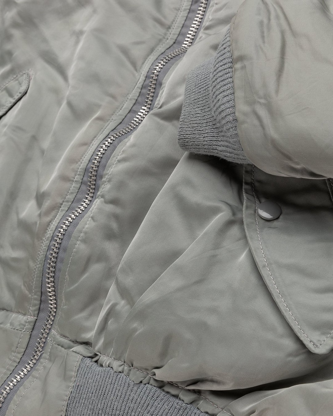 Highsnobiety – Berlin Berlin Embroidered Vintage MA-1 Grey - Outerwear - Grey - Image 5