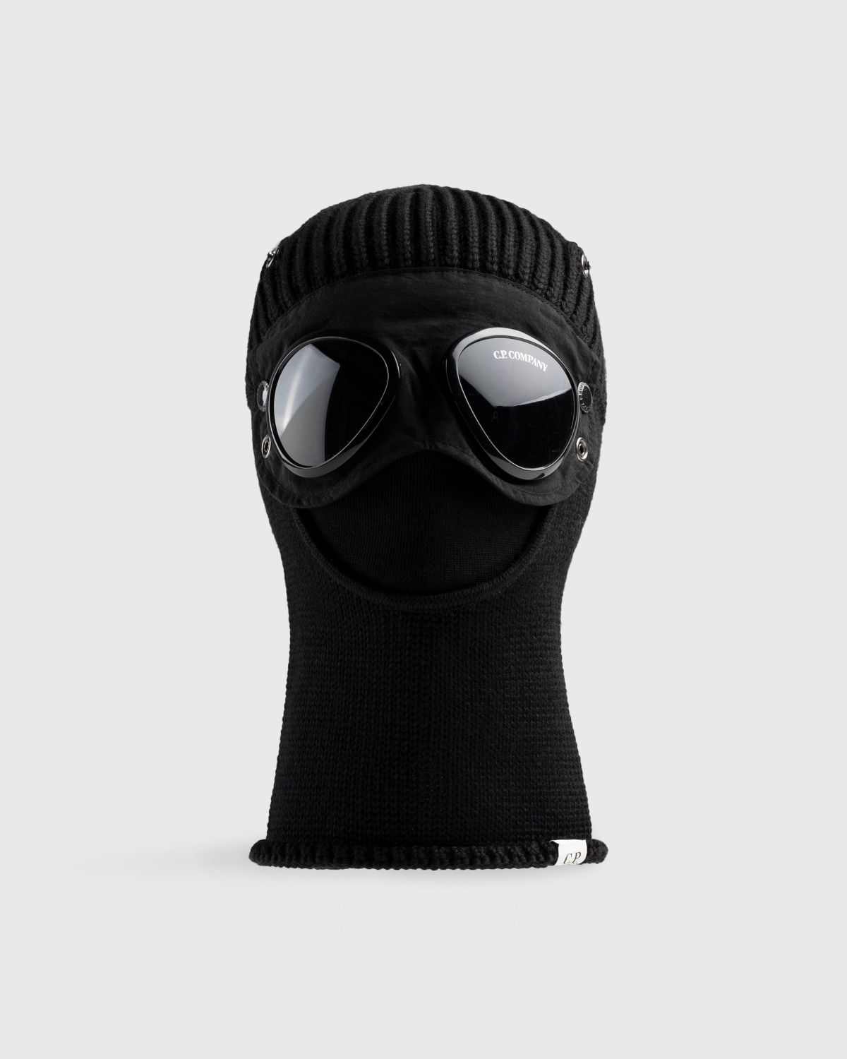 C.P. Company – Extra Fine Merino Wool Goggle Balaclava Black - Hats - Black - Image 1