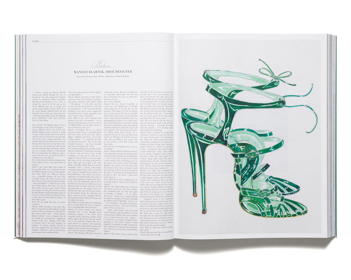 MANOLO BLAHNIK - Interview with Manolo Blahnik by Peter McNeil. Illustration by
Manolo Blahnik.