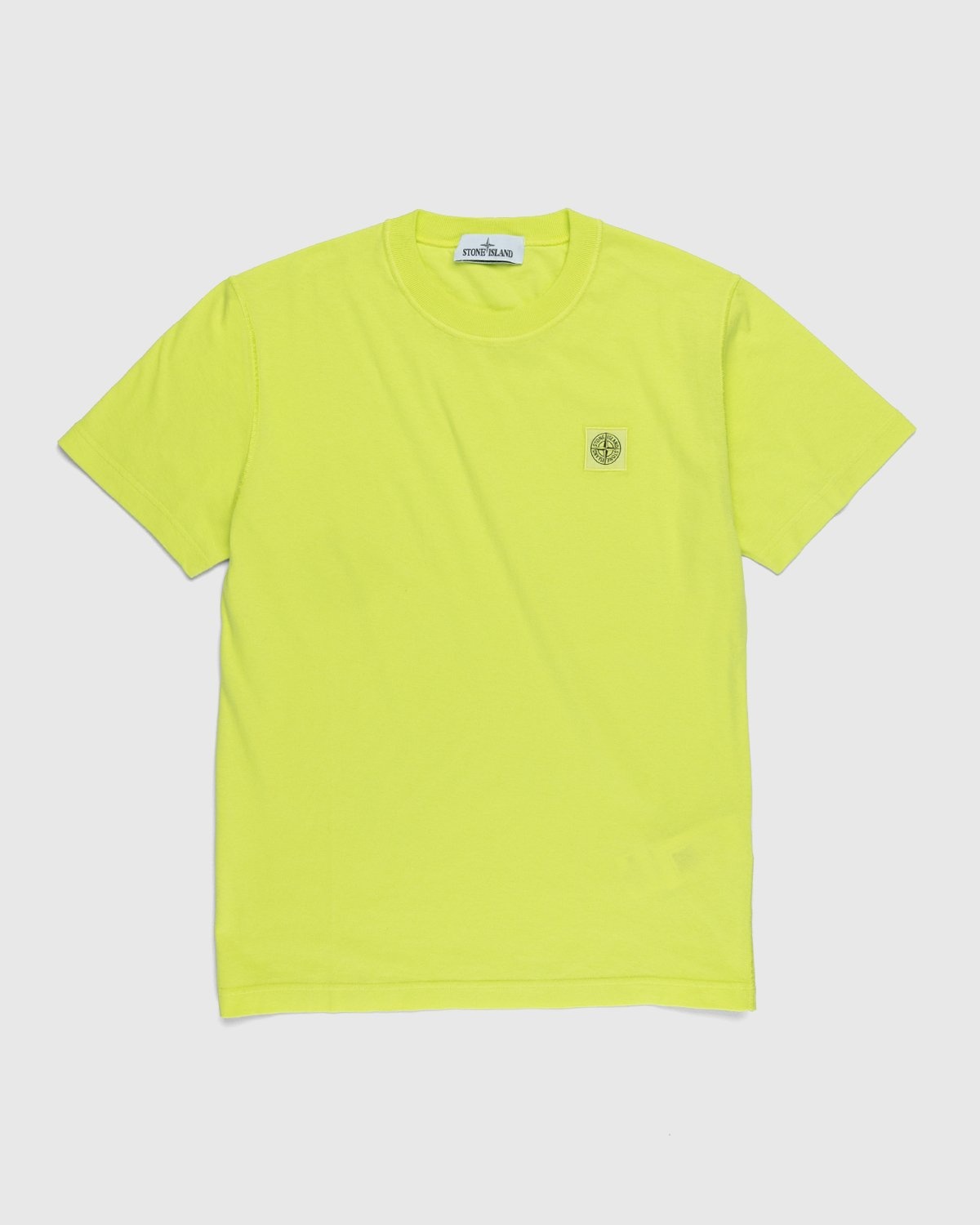 Stone Island – 23757 Garment-Dyed Fissato T-Shirt Lemon - T-shirts - Yellow - Image 1
