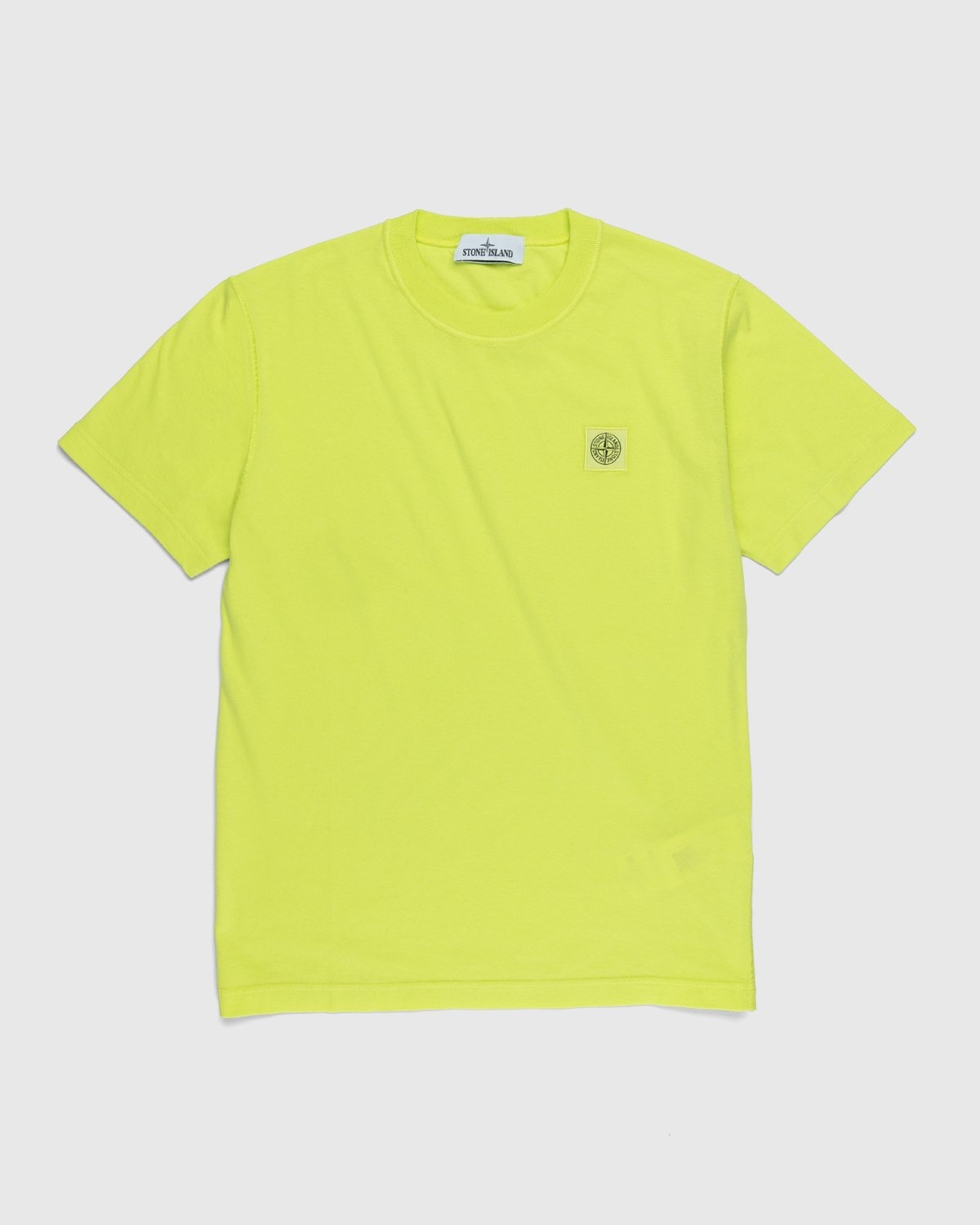 Stone Island – 23757 Garment-Dyed Fissato T-Shirt Lemon - Tops - Yellow - Image 1