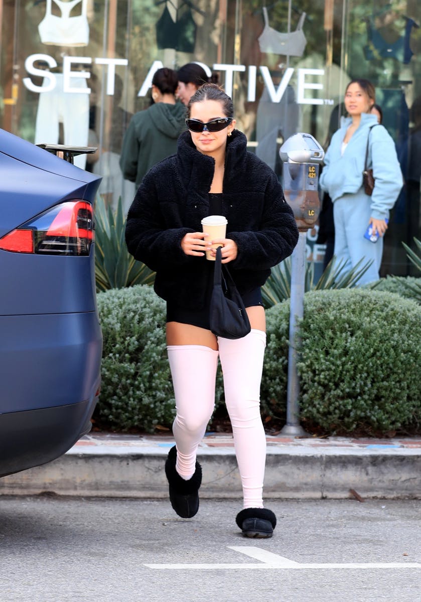 Addison Rae's Post-Pilates 'Fit Included Long Socks & Tiny Shorts