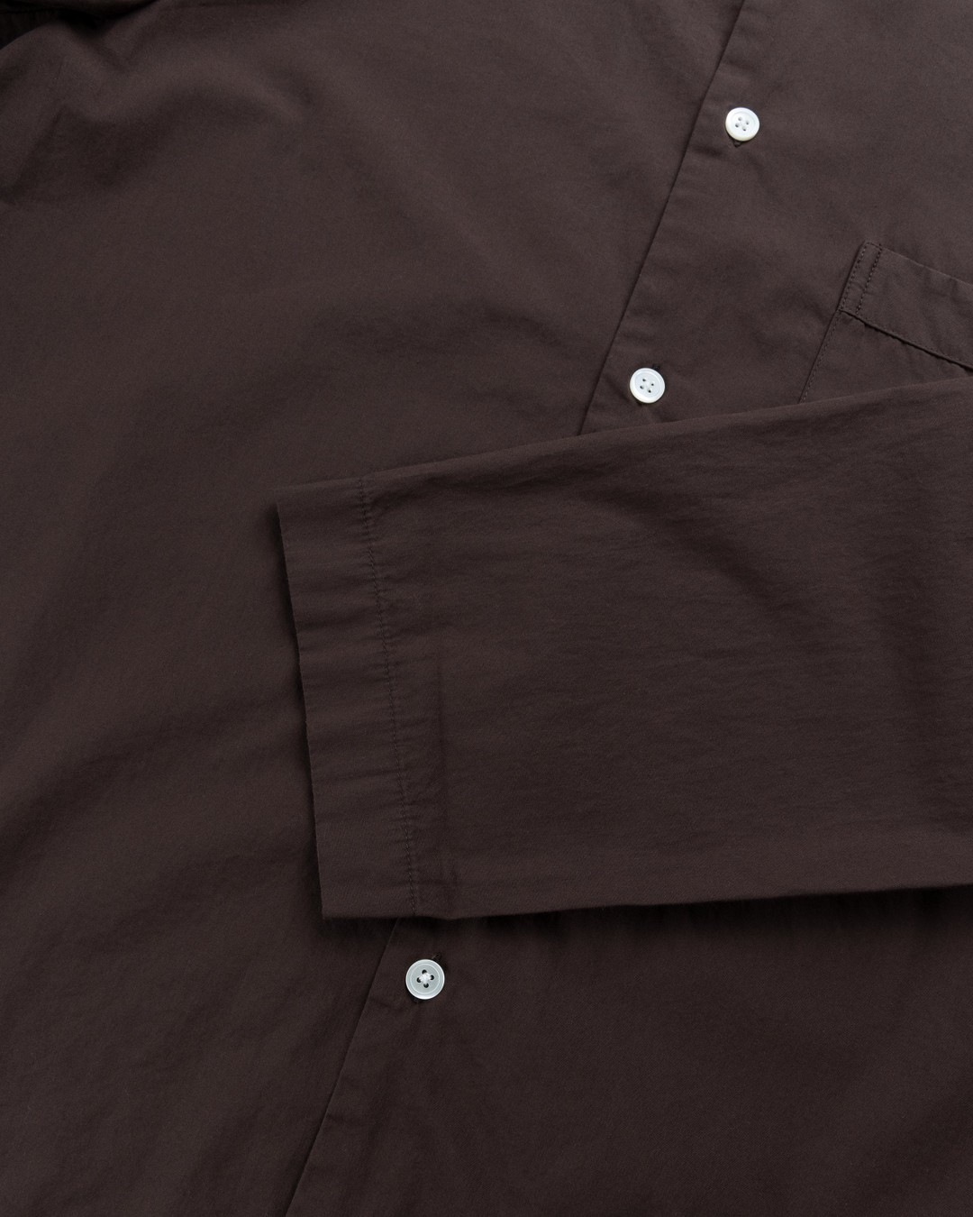 Tekla – Cotton Poplin Pyjamas Shirt Coffee - Loungewear - Brown - Image 5