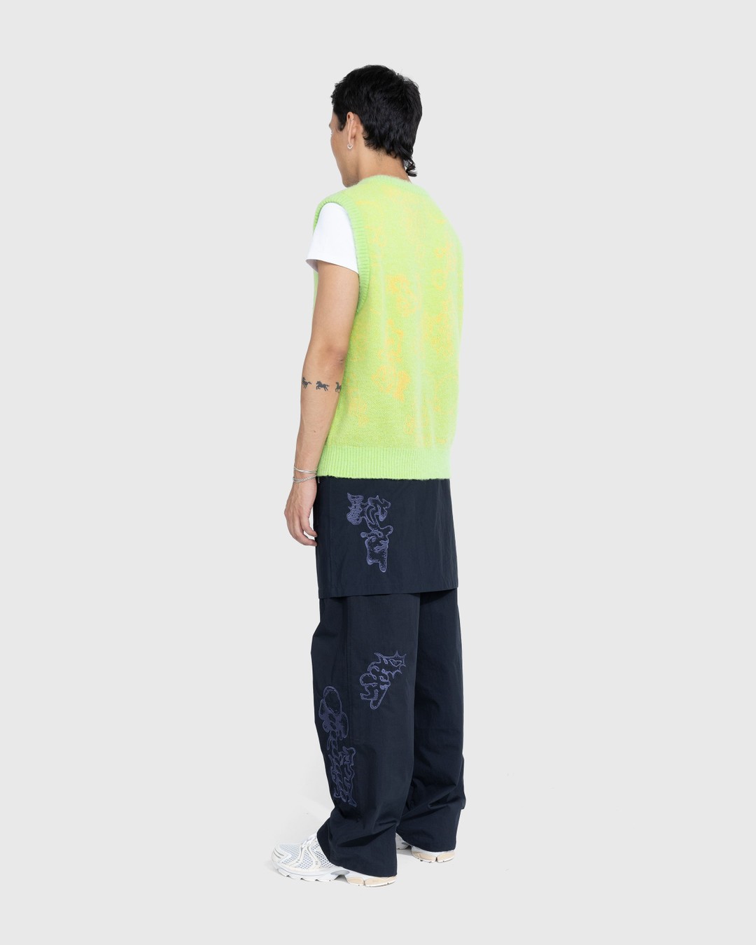 NTS x Highsnobiety – Alpaca Fuzzy Sweater Vest Green - Knitwear - Green - Image 4