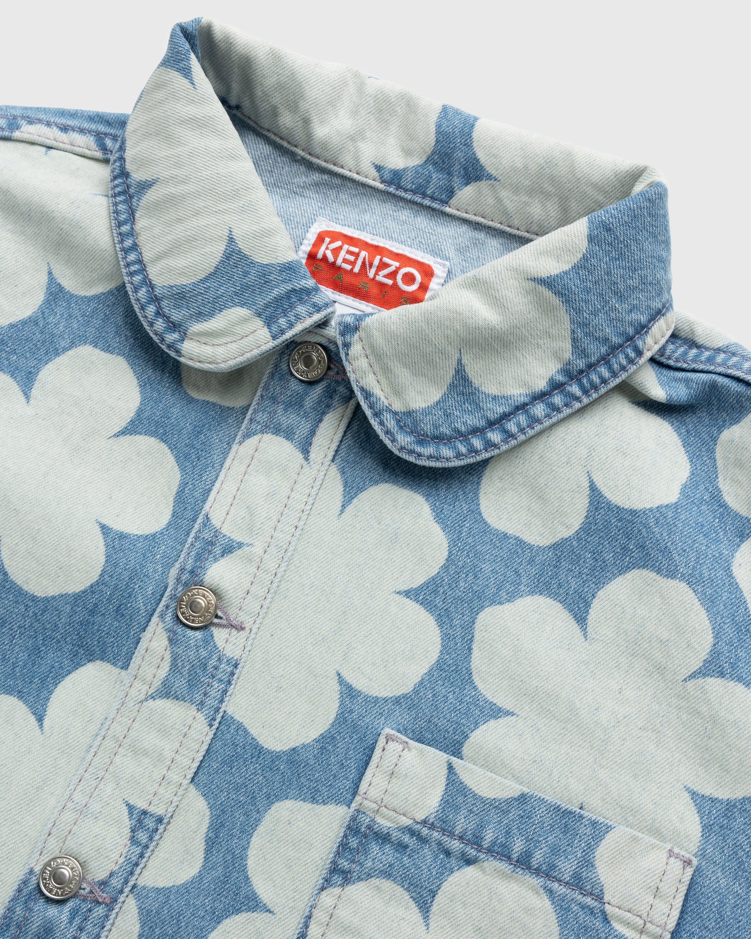 Kenzo – Hana Dots Denim Overshirt Sky Blue - Shirts - Blue - Image 4