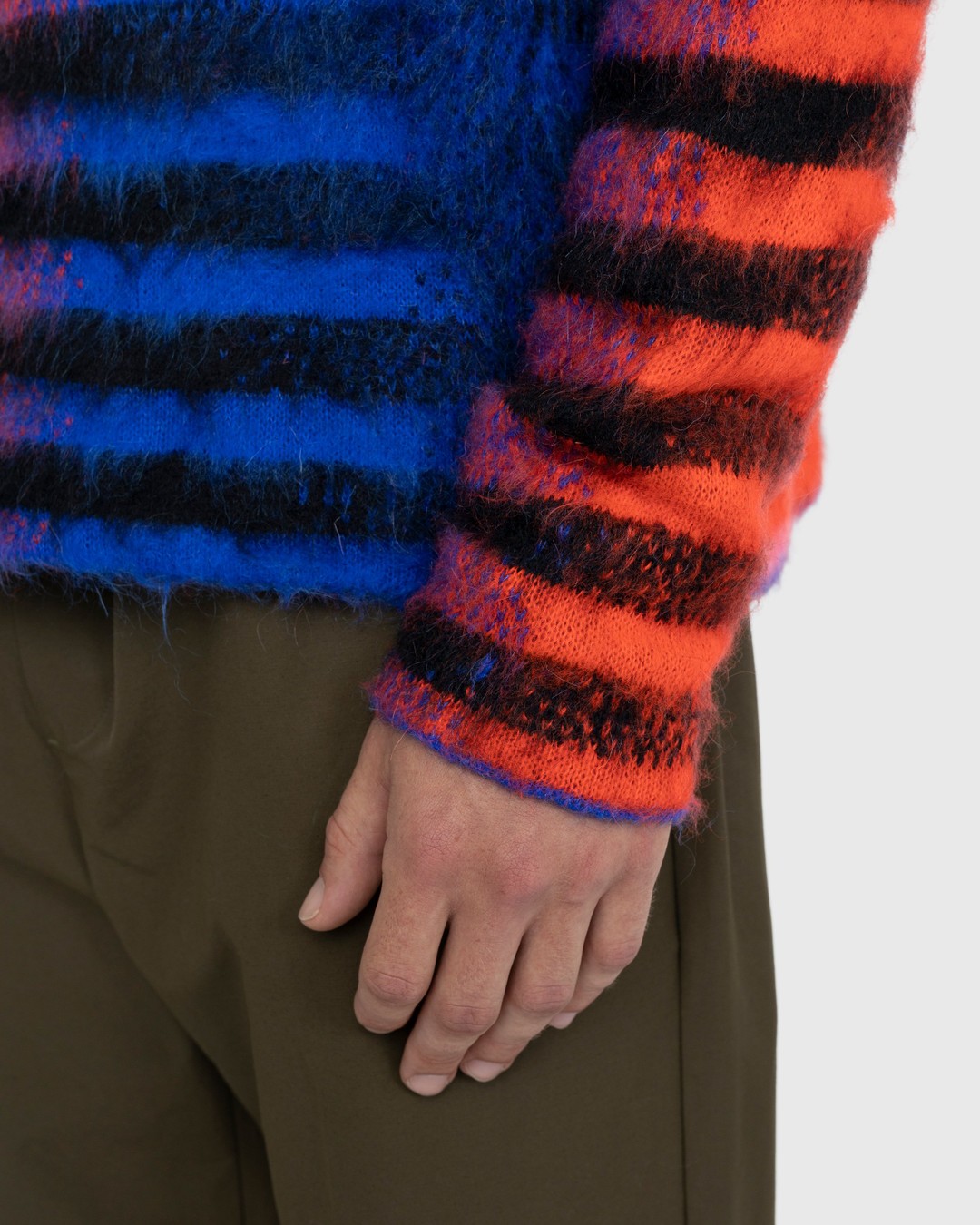 AGR – Striped Mohair Crewneck Sweater Red/Blue - Knitwear - Multi - Image 4