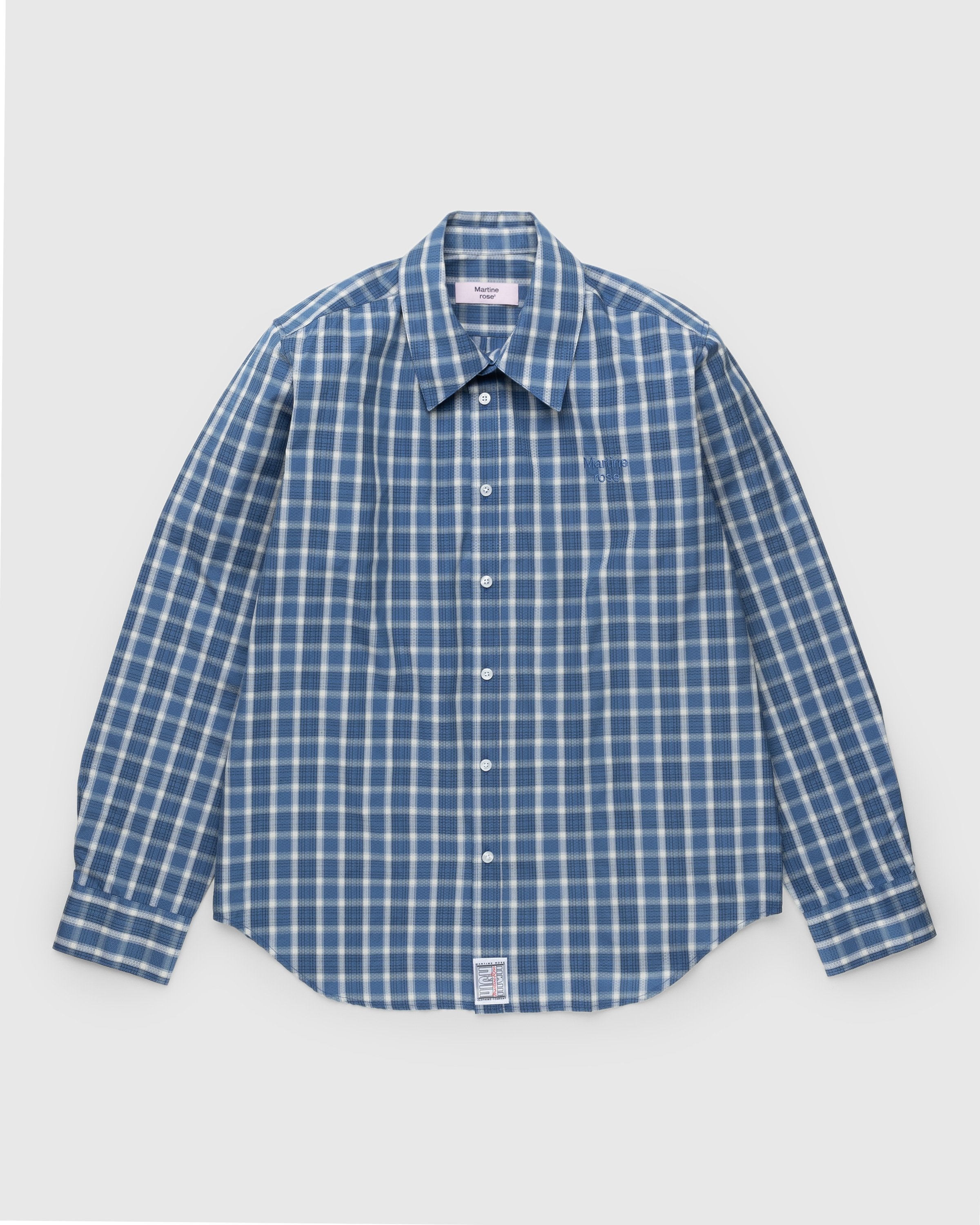 Martine Rose – Classic Check Button-Down Shirt Blue - Shirts - Blue - Image 1