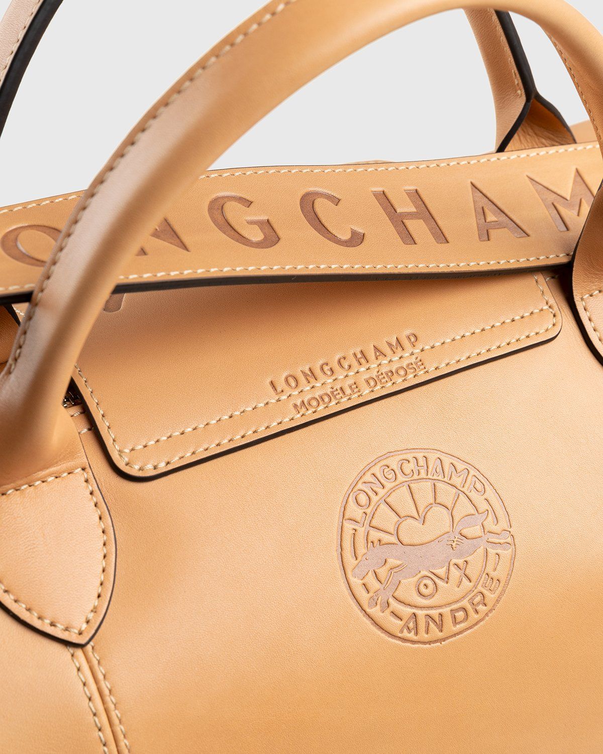 Longchamp x André Saraiva – Le Pliage Cuir André Travel Bag Natural - Bags - Beige - Image 6
