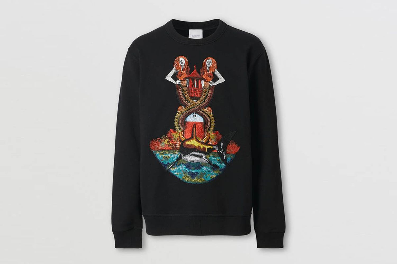 Mermaid Print Cotton Sweatshirt