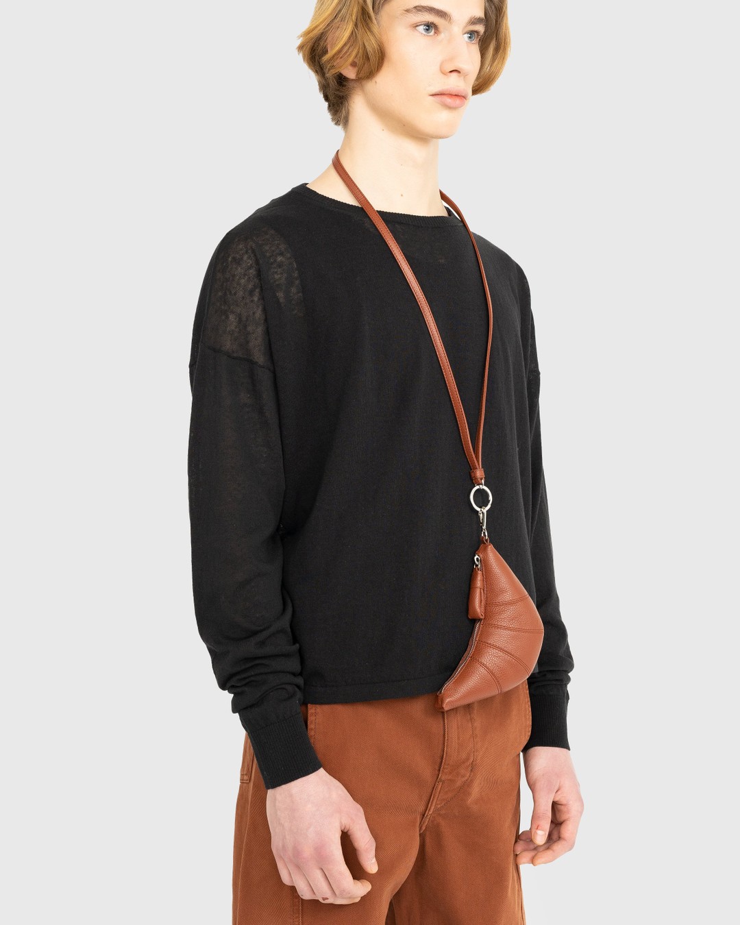 Lemaire – Croissant Coin Purse Necklace Brown - Keychains - Brown - Image 2