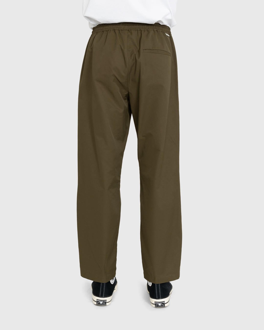 Highsnobiety – Cotton Nylon Elastic Pants Olive - Pants - Green - Image 4