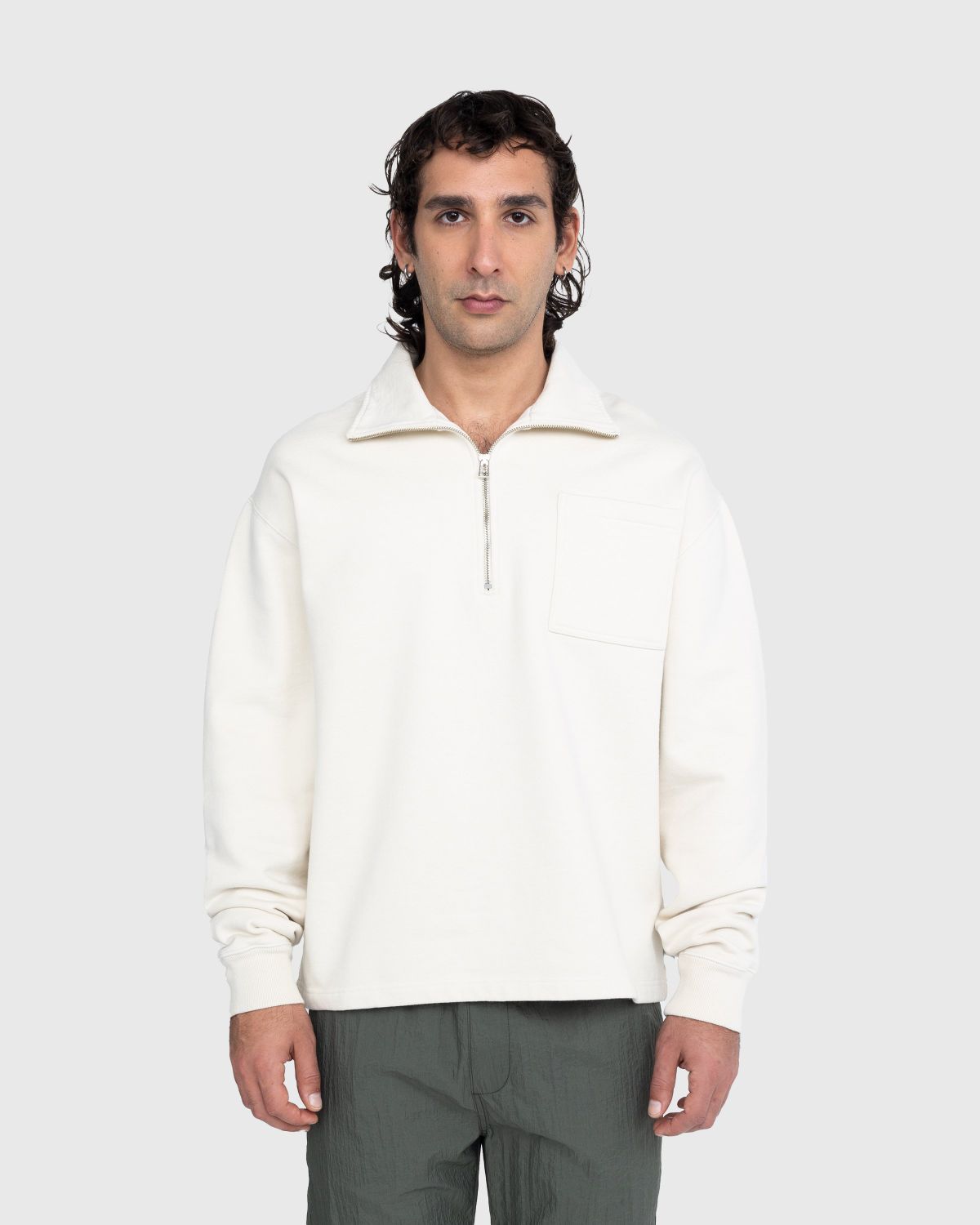 Highsnobiety – Fleece Quarter Zip Off-White - Zip-Up Sweats - Beige - Image 2