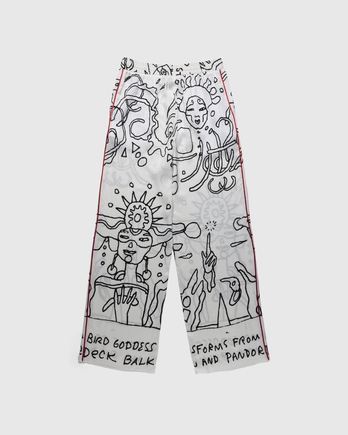 Honey Fucking Dijon x Steven Arnold – Fluid Satin Woven Pants - Pants - White - Image 1