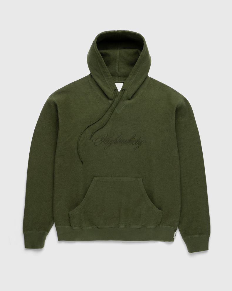 Script Logo Reverse Fleece Hoodie Green