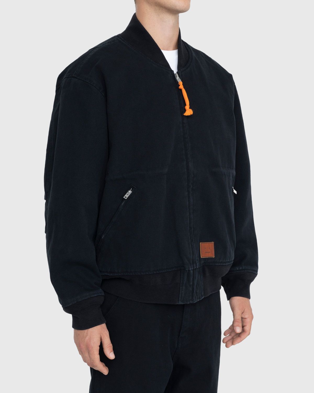 Acne Studios – Organic Cotton Bomber Jacket Black - Outerwear - Black - Image 3
