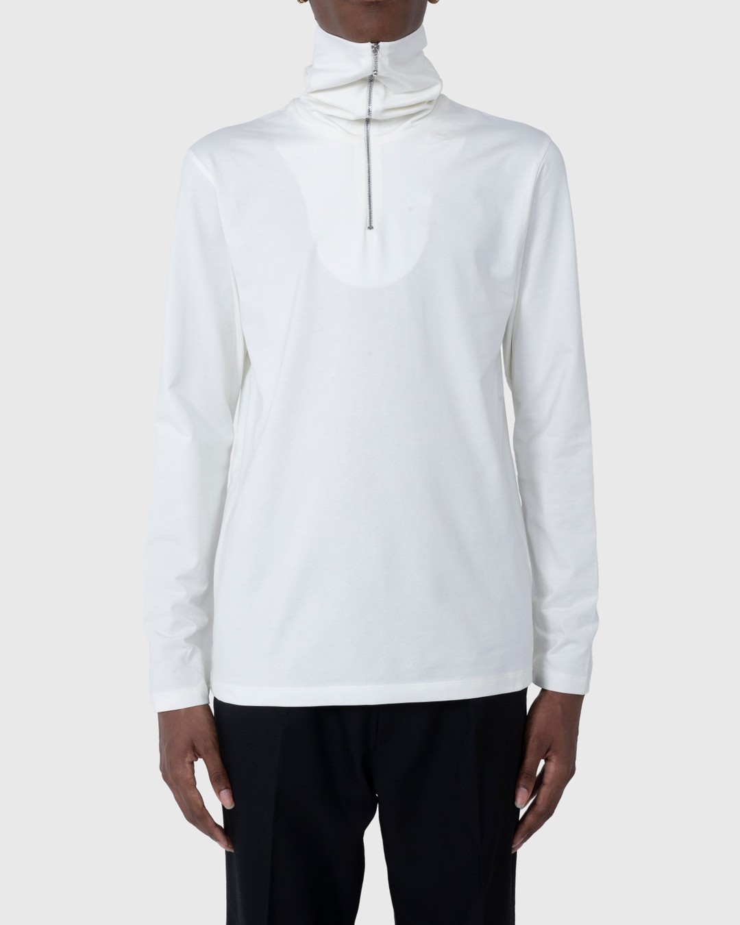 Jil Sander – Zip-Up Longsleeve Milk - Tops - Beige - Image 5