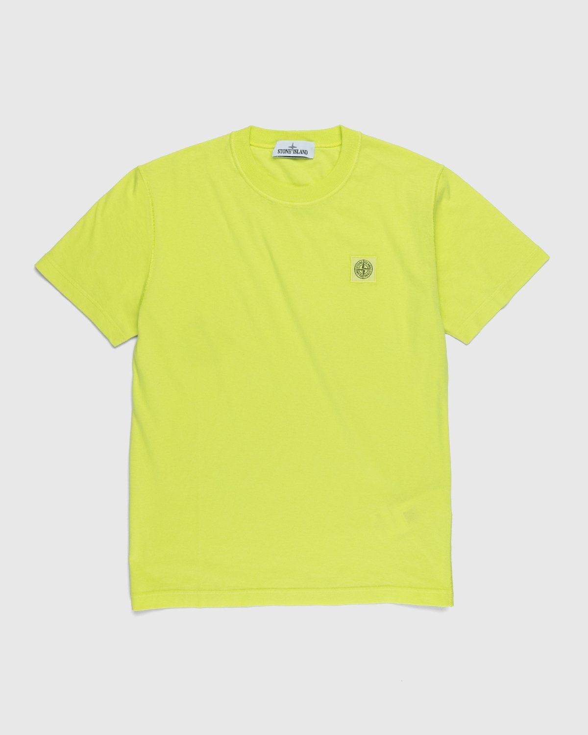 Stone Island – 23757 Garment-Dyed Fissato T-Shirt Lemon - Tops - Yellow - Image 1
