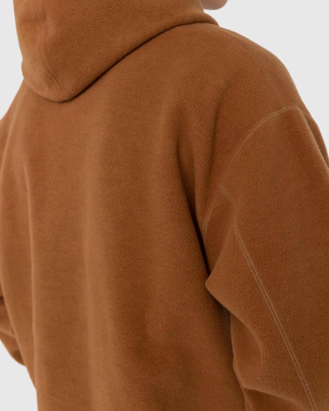 Highsnobiety – Script Logo Reverse Fleece Hoodie Brown - Sweats - Brown - Image 6