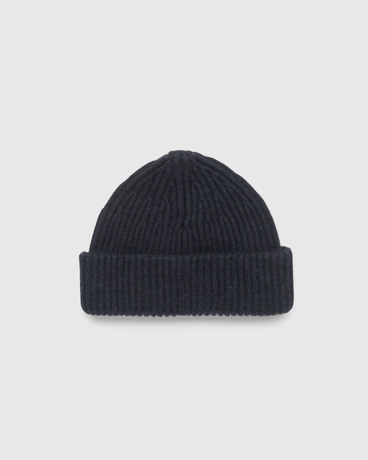 Stone Island – Ribbed Wool Beanie Melange Charcoal - Hats - Grey - Image 2