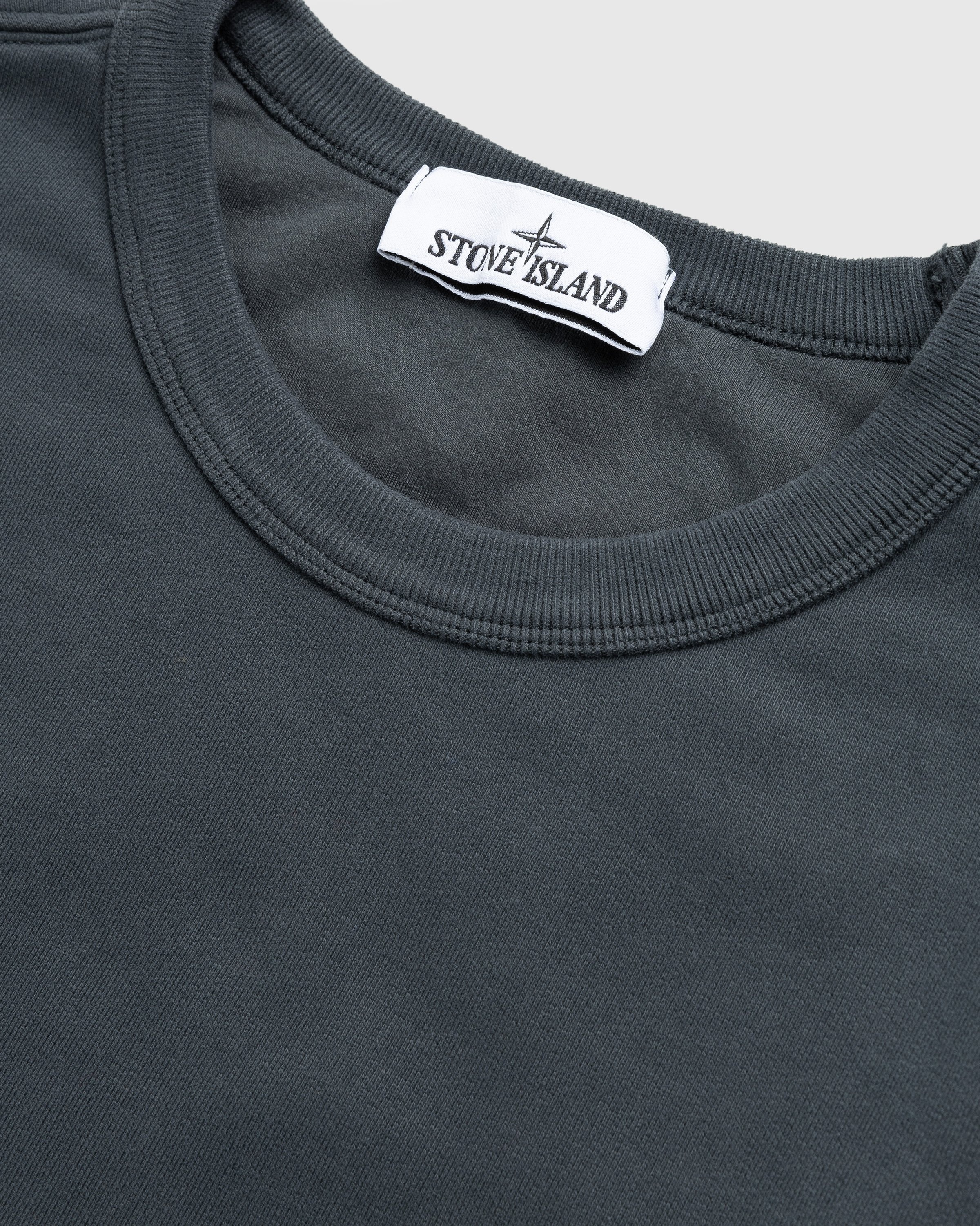 Stone Island – Garment-Dyed Brushed Fleece Crewneck Lead Grey - Knitwear - Grey - Image 5