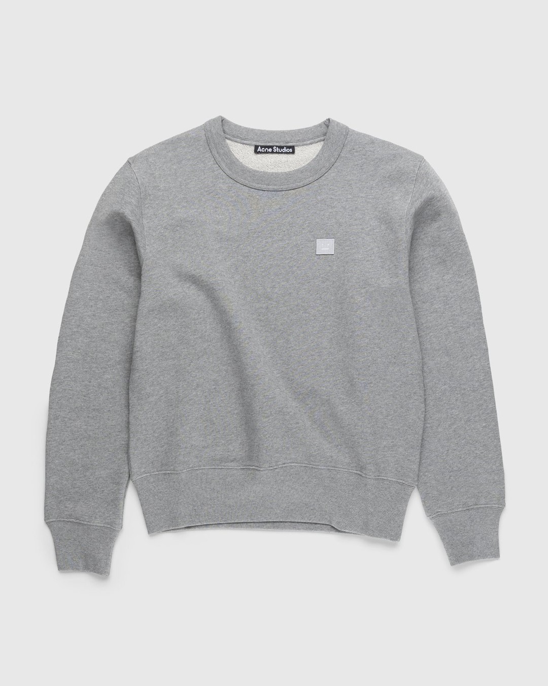 Acne Studios – Organic Cotton Crewneck Sweatshirt Light Grey Melange - Sweats - Grey - Image 1