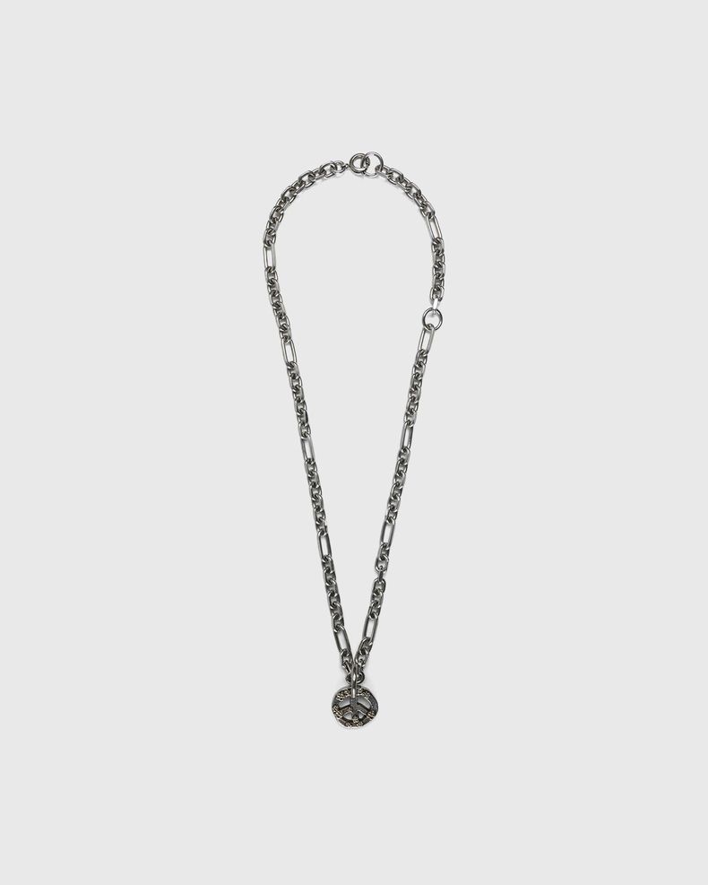 Acne Studios – Peace Sign Necklace Antique Silver
