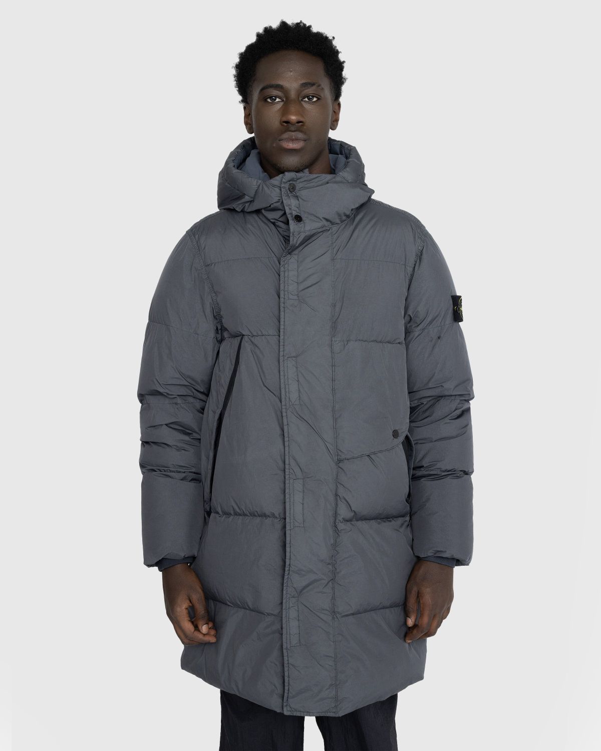 Stone Island – Garment-Dyed Long Jacket Lead Grey - Outerwear - Grey - Image 2