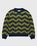 Highsnobiety HS05 – Alpaca Fuzzy Wave Sweater Navy/Olive Green - Knitwear - Multi - Image 1