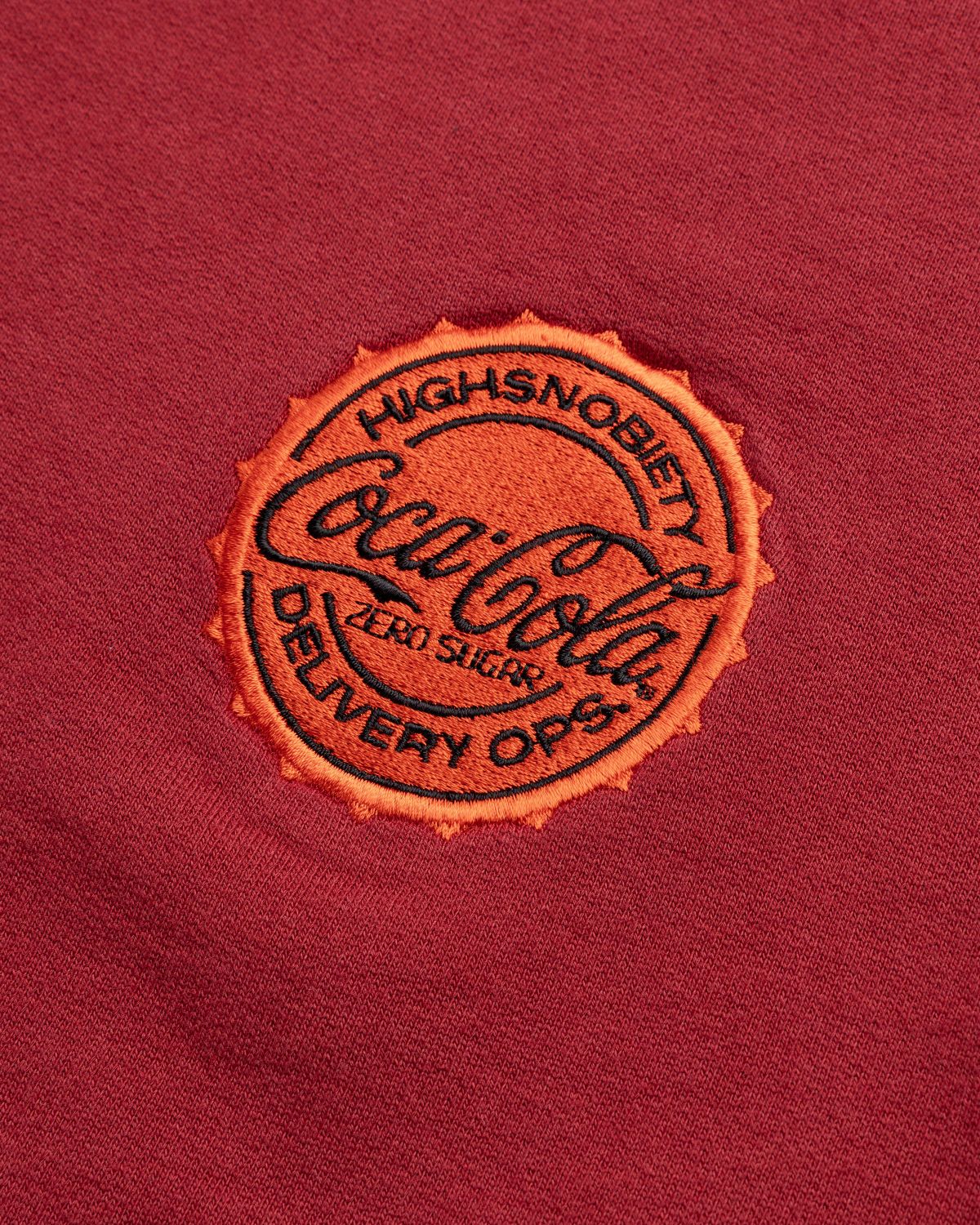 Highsnobiety x Coca-Cola Zero Sugar – Crewneck Burgundy - Knitwear - Red - Image 7