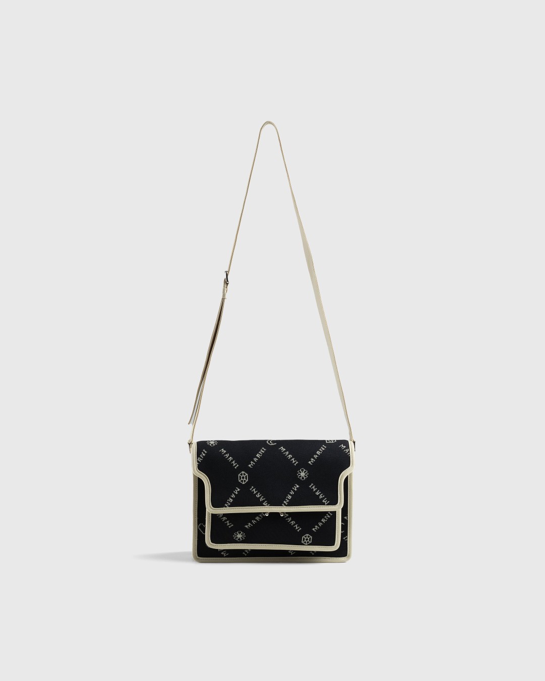 Trunk Soft Medium Leather Shoulder Bag in Black - Marni