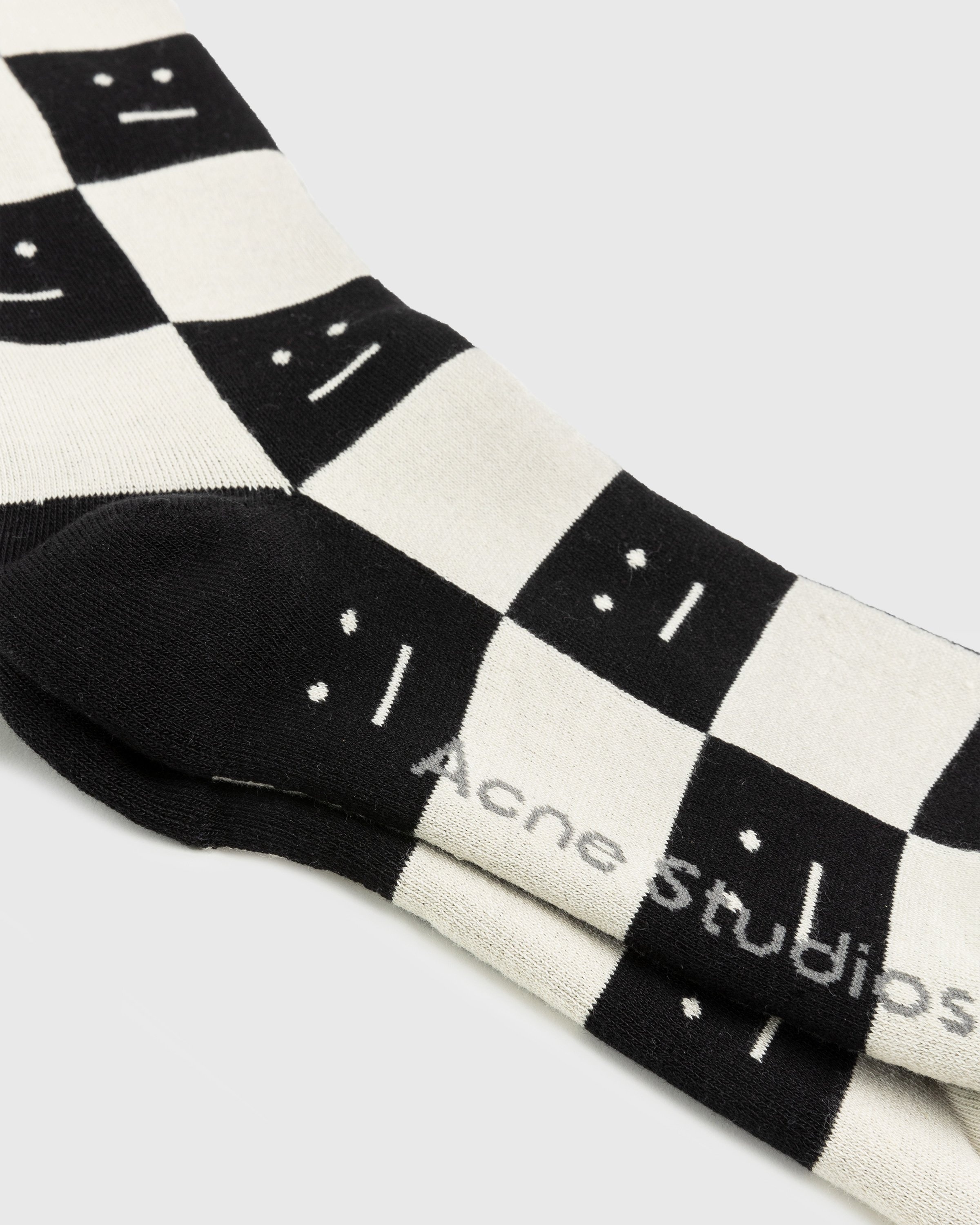 Acne Studios – Checkerboard Socks Black/Oatmeal Beige - Socks - Black - Image 3