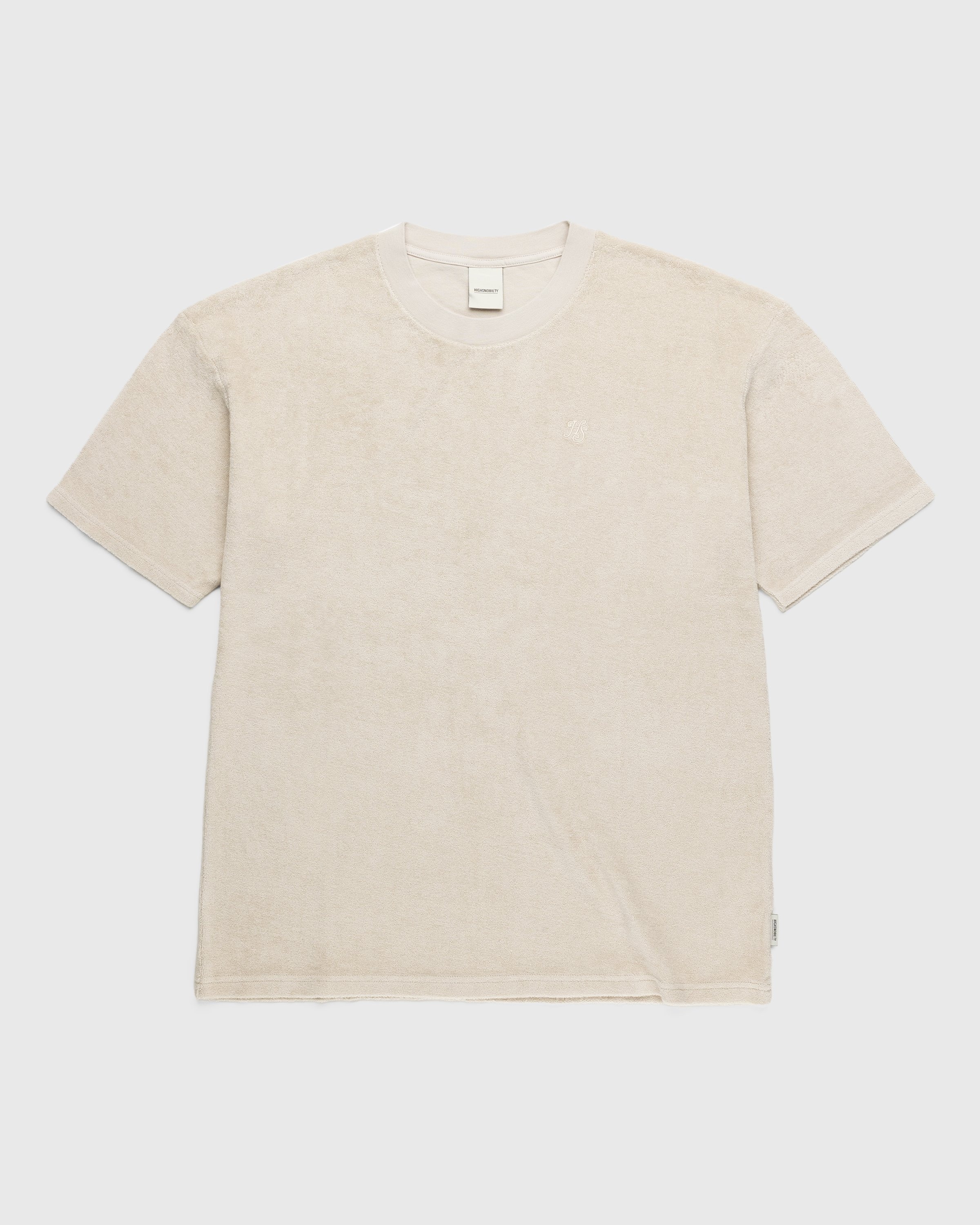 Highsnobiety – HS Logo Reverse Terry T-Shirt Beige - Tops - Beige - Image 1