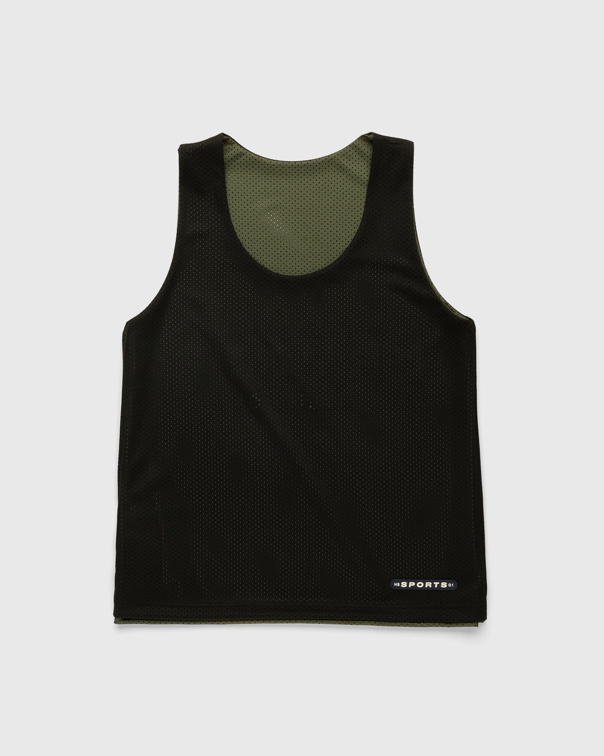 Highsnobiety – HS Sports Reversible Mesh Tank Top Black/Khaki - Tops - Green - Image 3