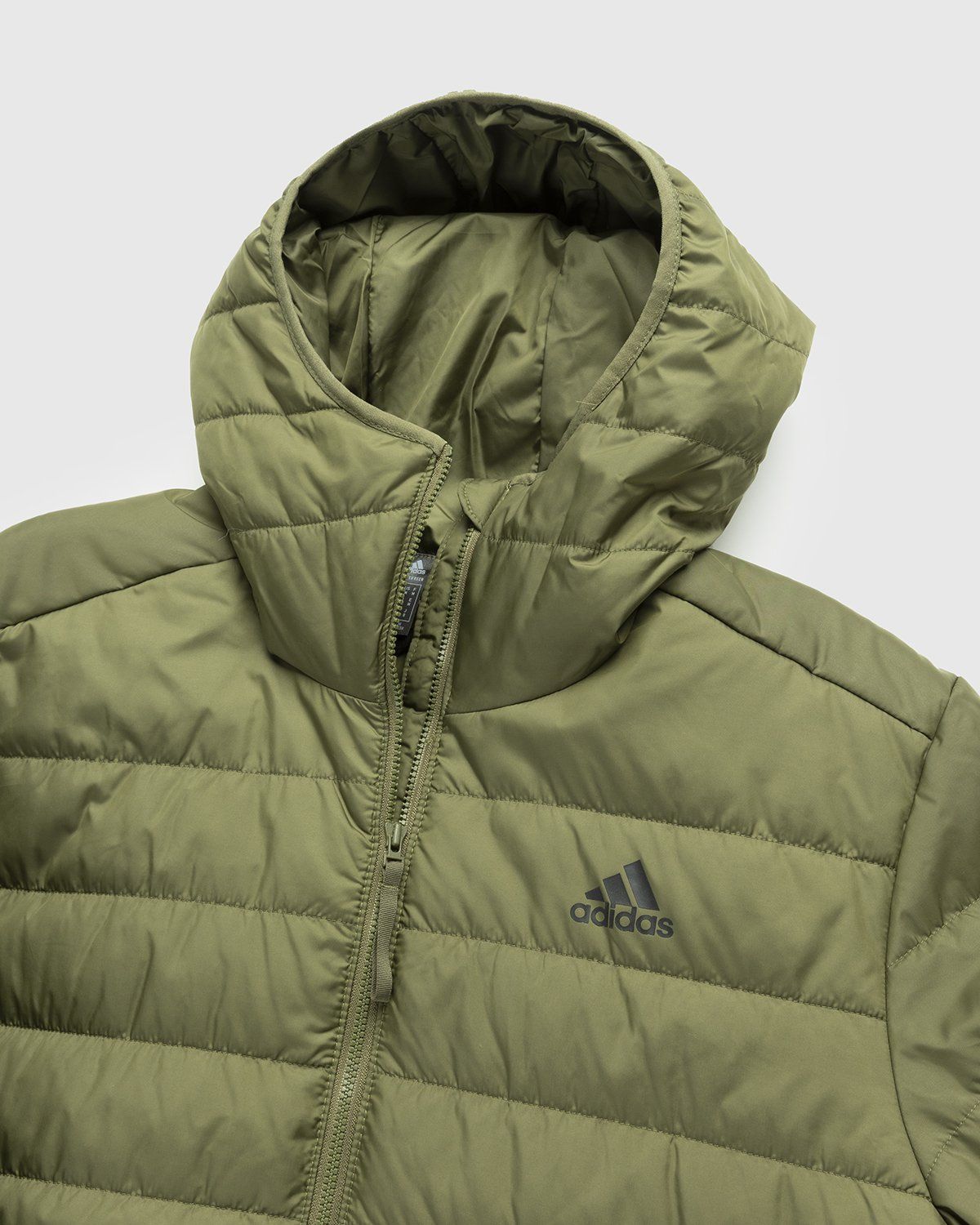 Adidas – Itavic 3-Stripes Midweight Hooded Jacket Olive - Down Jackets - Green - Image 3