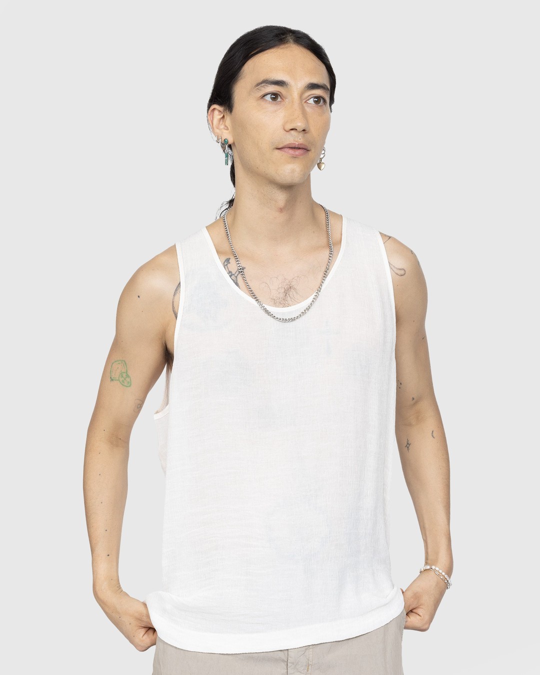 Our Legacy – Singlet Almond Milk Ruffle Viscose - Tops - Beige - Image 2