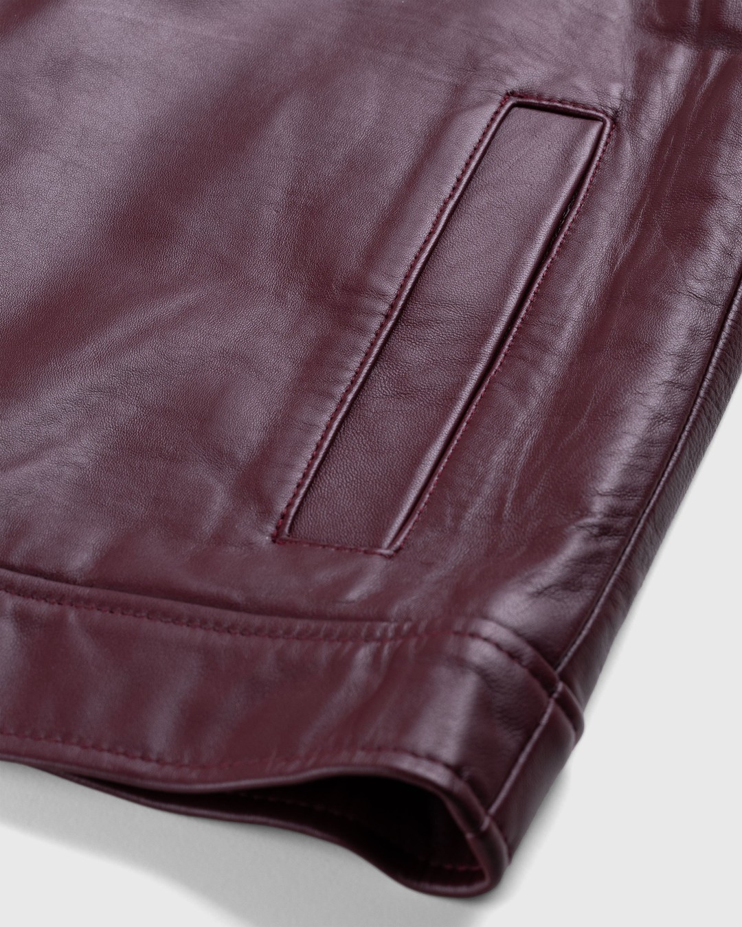 Highsnobiety HS05 – Leather Jacket Burgundy - Outerwear - Red - Image 7
