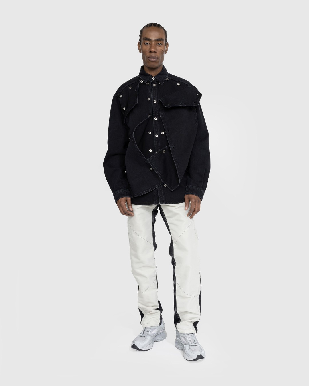 Y/Project – Evergreen Snap Off Denim Shirt Black - Shirts - Black - Image 3