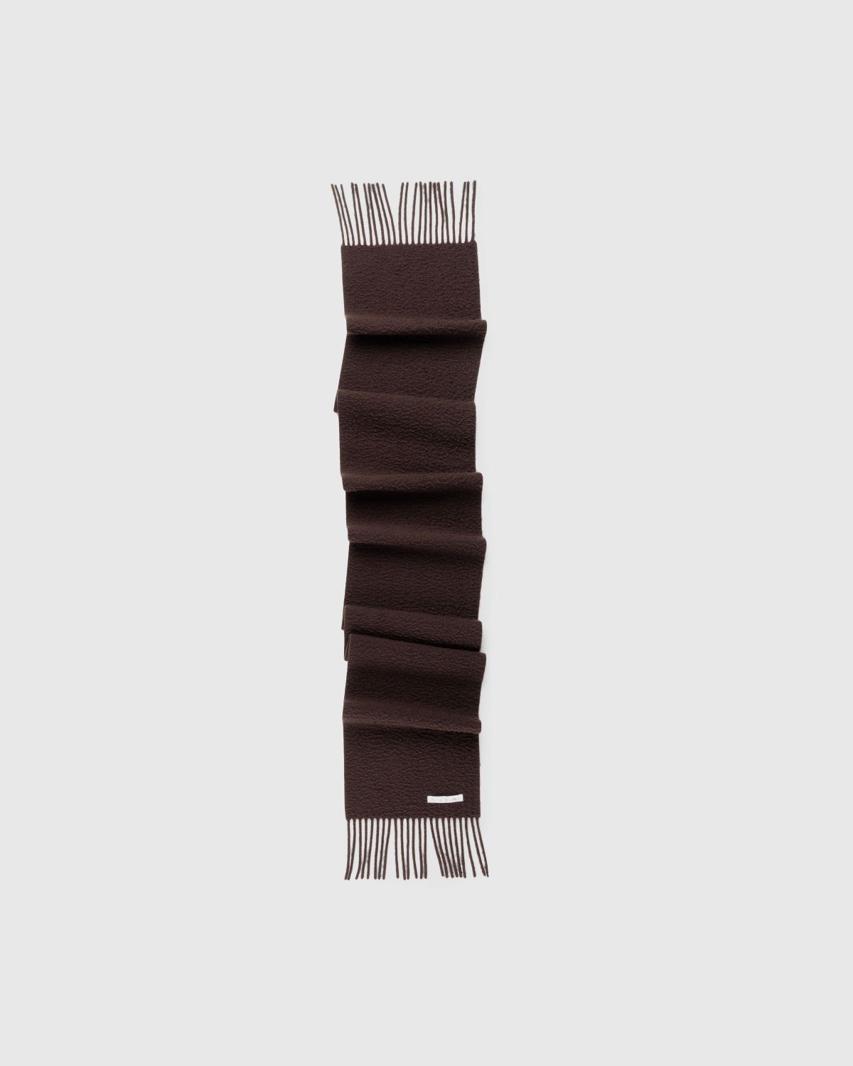 Acne Studios – Wool Fringe Scarf Chocolate Brown - Scarves - Brown - Image 1