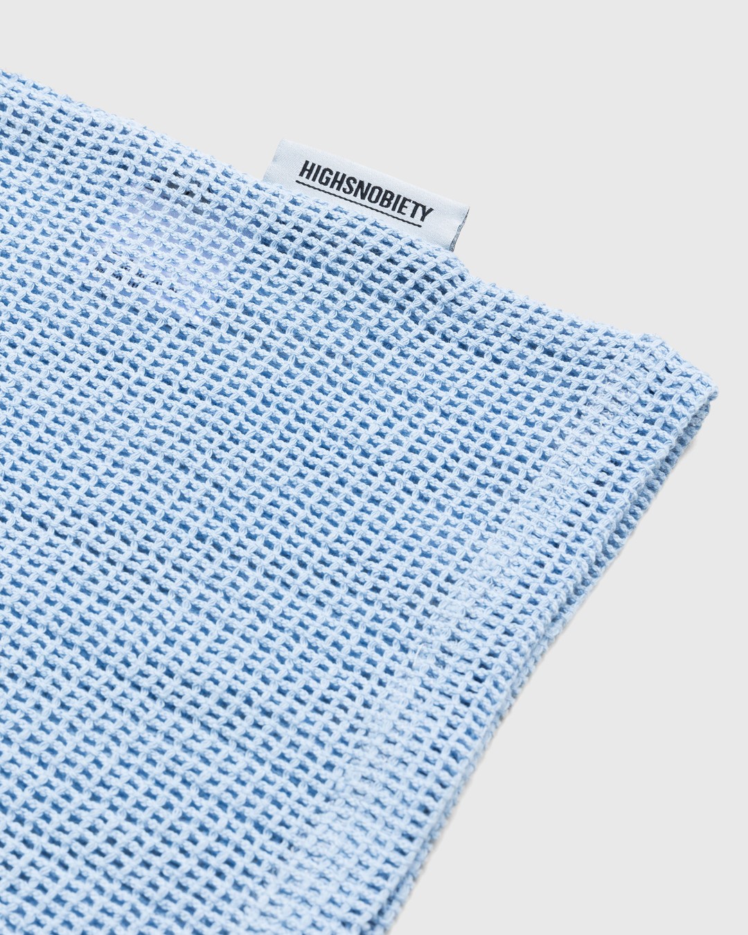Highsnobiety – Cotton Mesh Knit T-Shirt Blue - T-shirts - Blue - Image 7