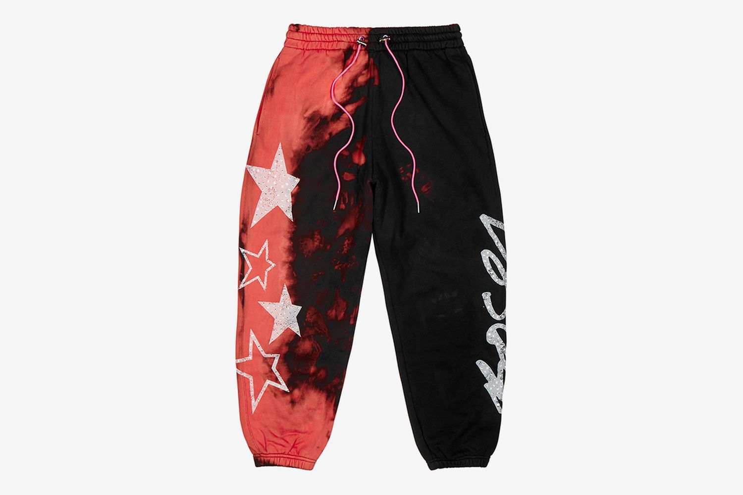 Star Tie-Dyed Embellished Cotton Sweatpants