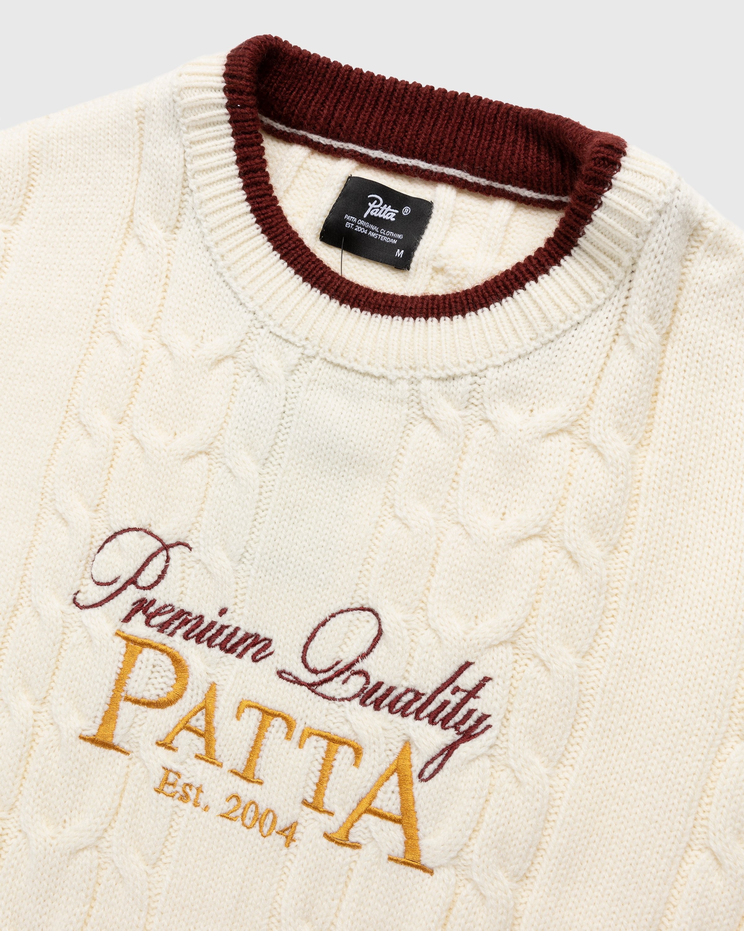 Patta – Premium Cable Knitted Sweater Vanilla Ice - Knitwear - White - Image 6