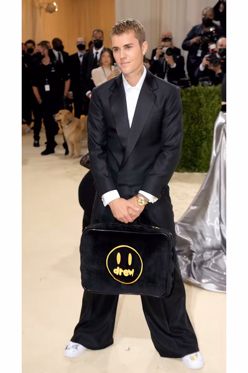 justin bieber met gala 2021 drew house maison air force 1 af1 sneaker maison le