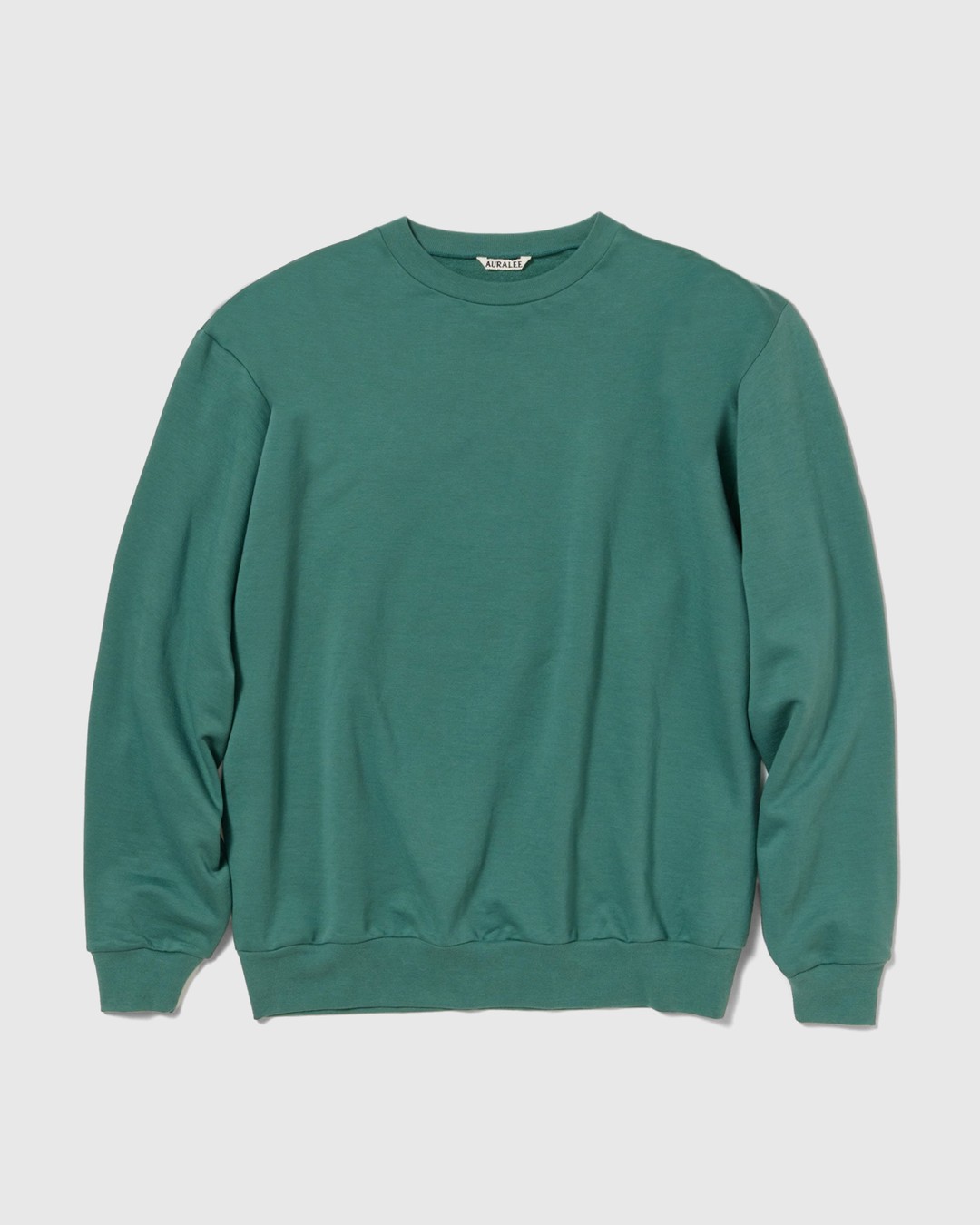 Auralee – Elastic High Gauge Sweat Dark Green - Sweatshirts - Green - Image 1