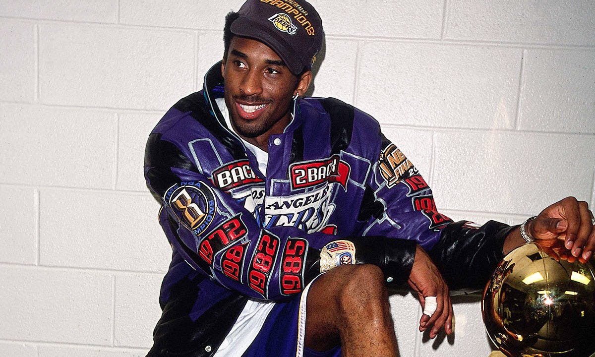kobe bryant with championship jacket