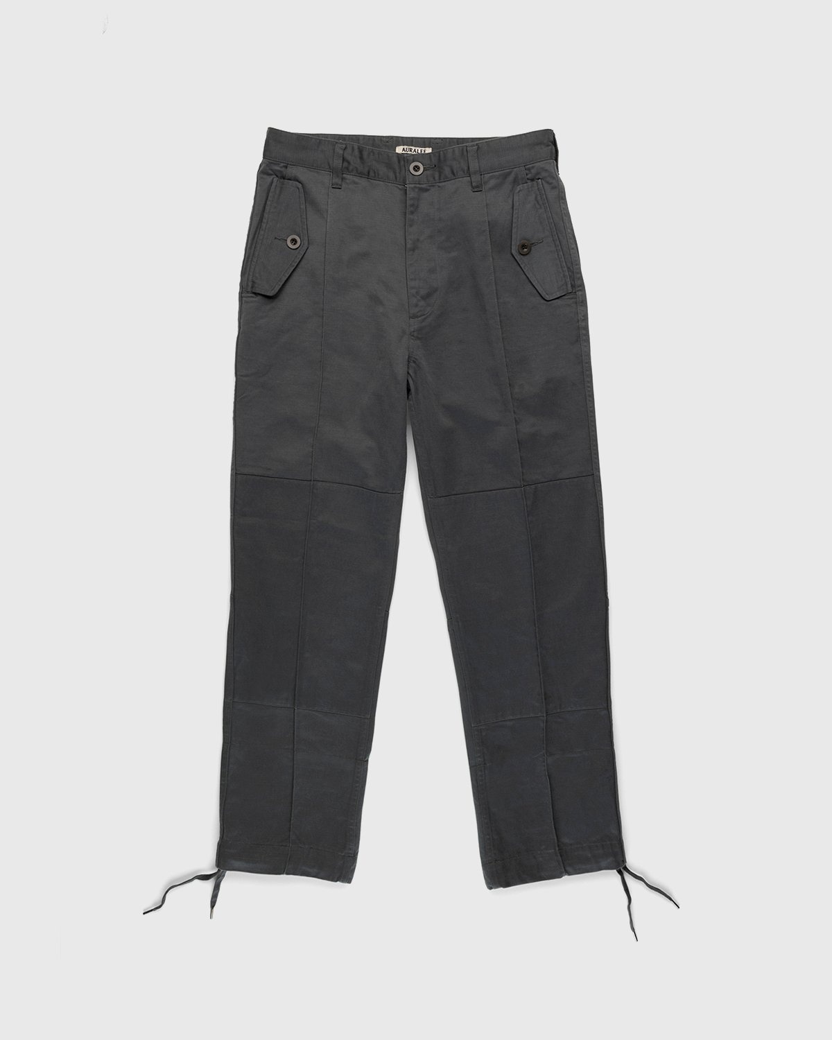 Auralee – Brushed Zimbabwe Cotton Pants Grey - Pants - Grey - Image 1