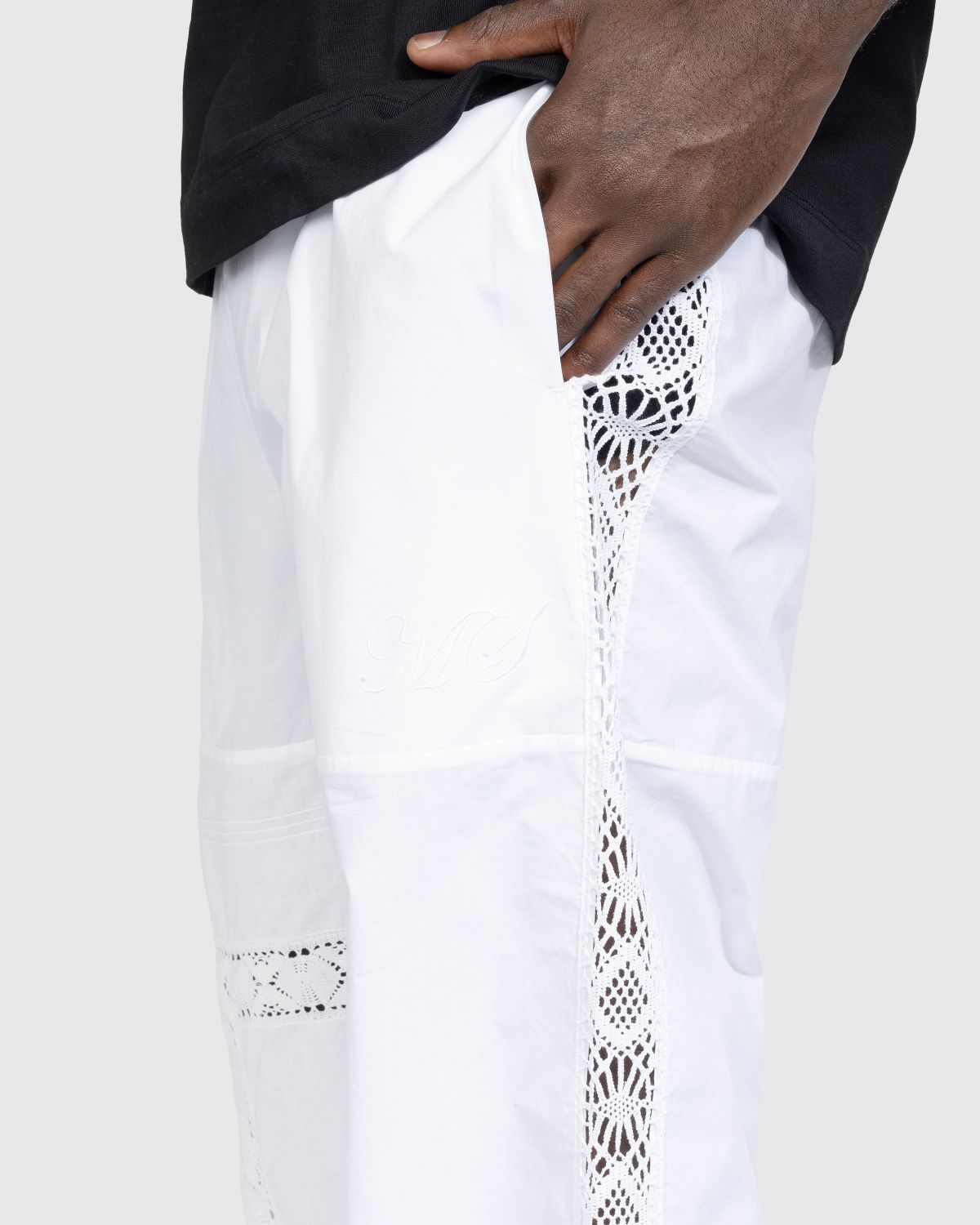 Marine Serre – Regenerated Household Linen Pajama Pants White - Pants - White - Image 4