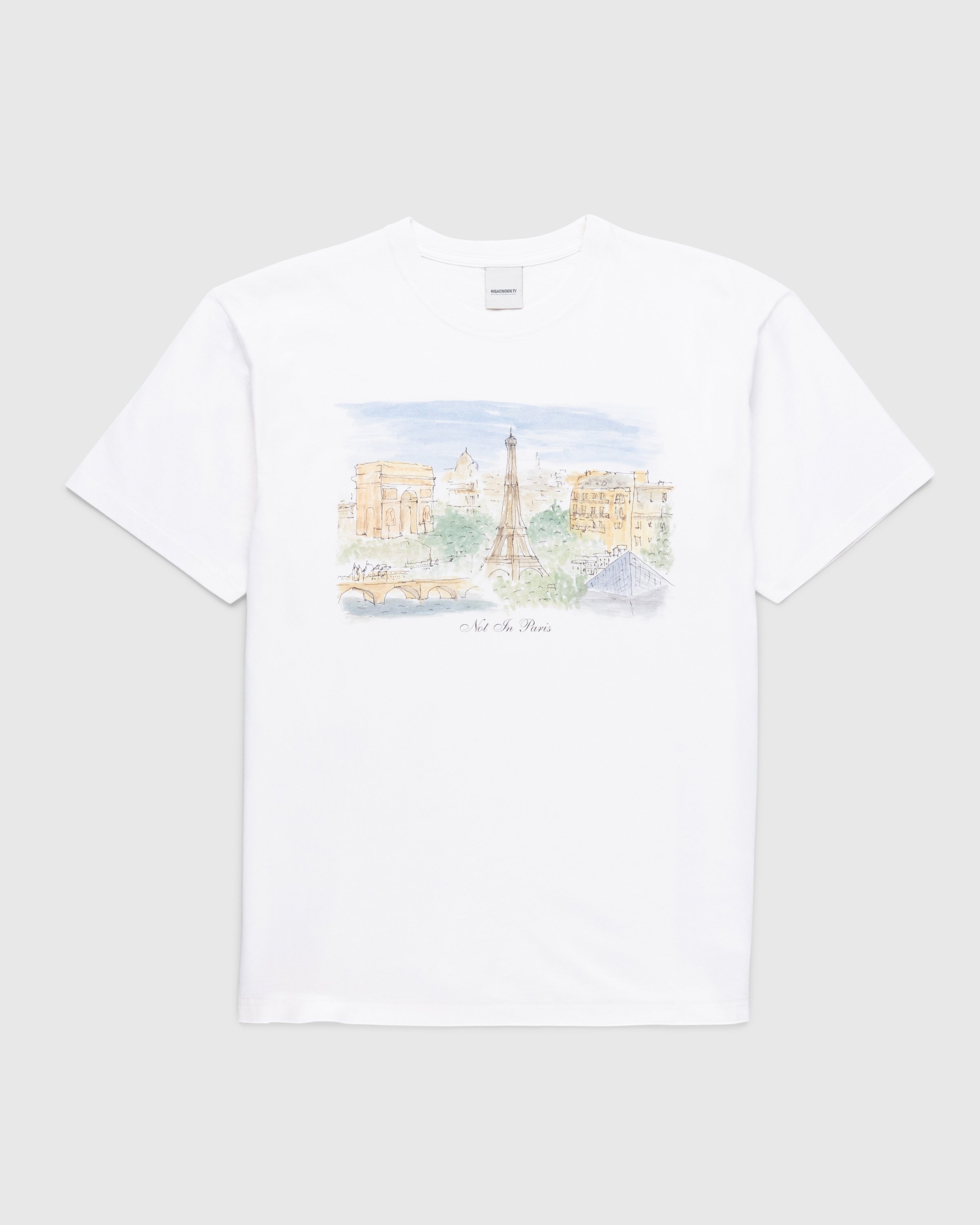 Highsnobiety – Not in Paris 5 T-Shirt Off-White - Tops - Beige - Image 1