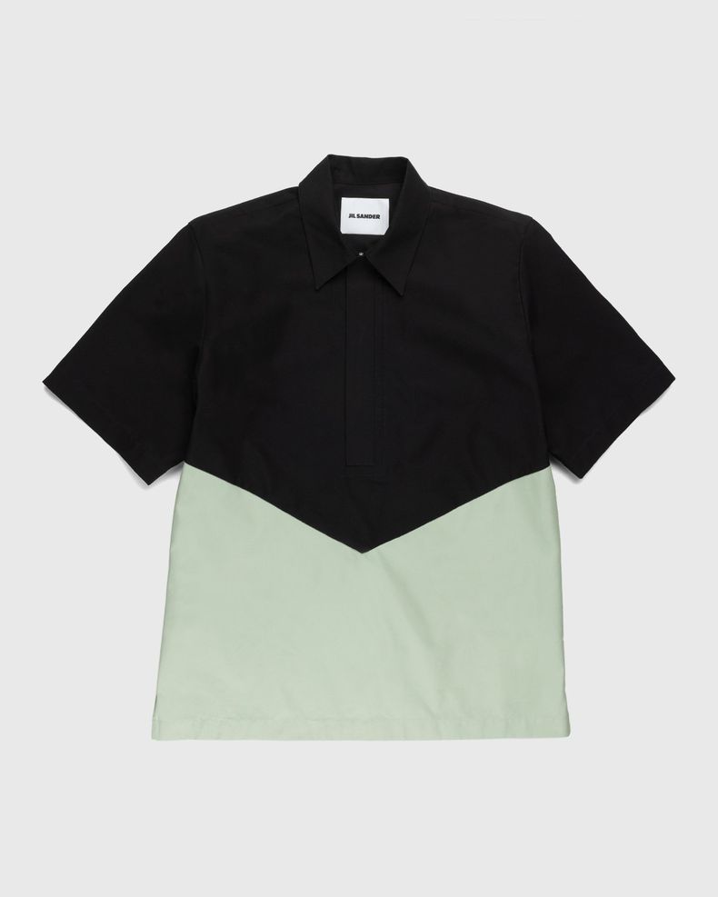 Jil Sander – Two-Tone Diagonal Cut Shirt Black/Green