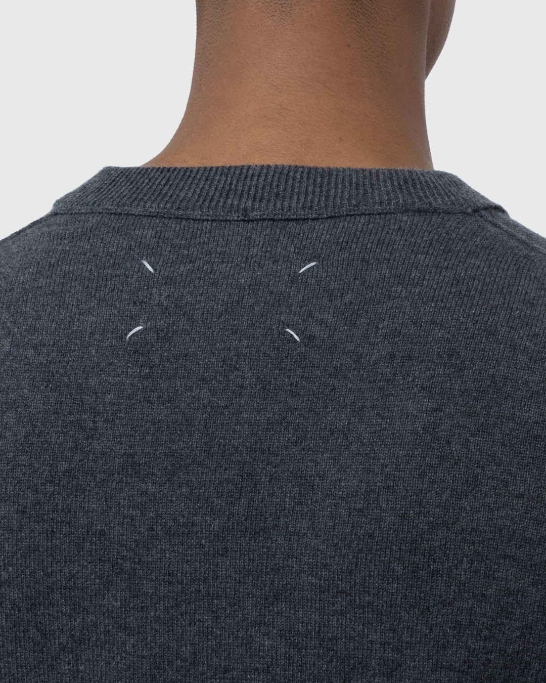 Maison Margiela – Cashmere V-Neck Sweater Grey - Knitwear - Grey - Image 5