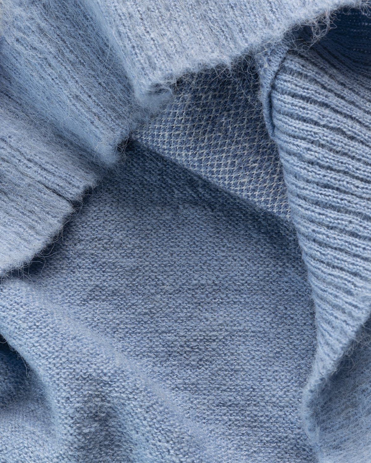 Highsnobiety – Check Alpaca Sweater Multi Blue - Crewnecks - Blue - Image 3